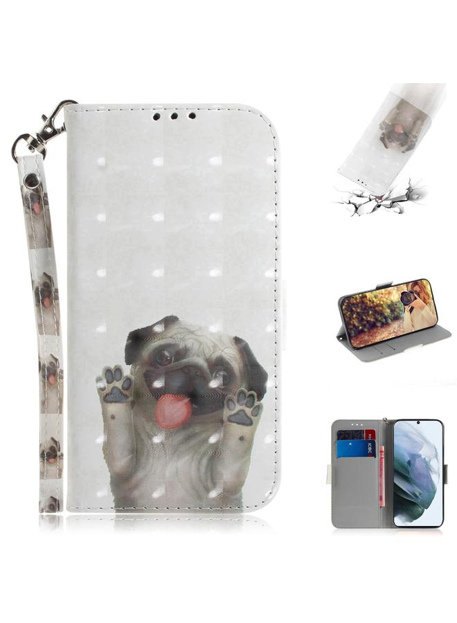 S-TOP Case For Samsung Galaxy S21 FE 3D Colored Drawing Horizontal Flip Leather Case with Holder & Card Slots & Wallet & Lanyard - Image 1