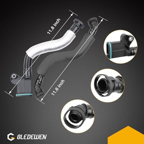 Gledewen صمام PCV لفصل الزيت من محرك الكرنك مع خرطوم تنفس 3 قطع استبدال 06H103495AB، 06H103495AH، 06H103495B متوافق مع أودي A3 A4 A5 Q5 TT فولكس فاجن بيتل CC جيتا باسات تيغوان 1.8 2.0TSI - Image 5