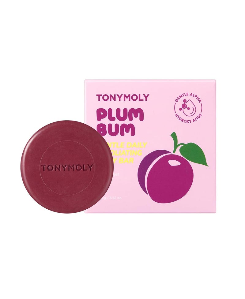 TONYMOLY صابون الجسم المقشر من تونيمولي بلوم بوم AHA - صابون ناعم للتقشير اليومي مع أحماض ألفا هيدروكسي ومستخلص البرقوق Cica لبشرة ناعمة وصحية المظهر - Image 1