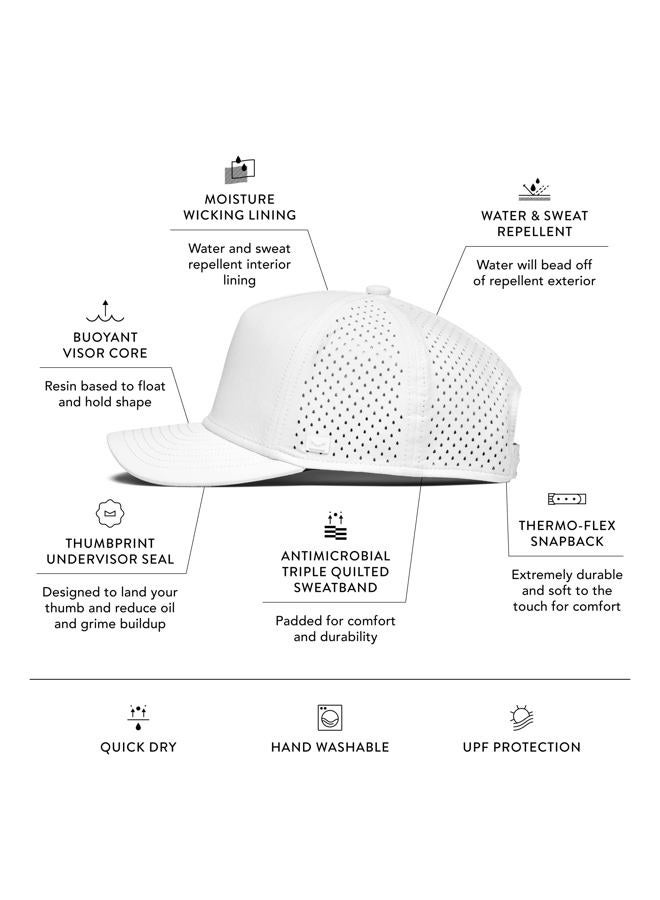 MELIN Odyssey Stacked Hybrid Water Resistant Baseball Caps for Men and Women for Golf, Running or Training, white, S - Image 2