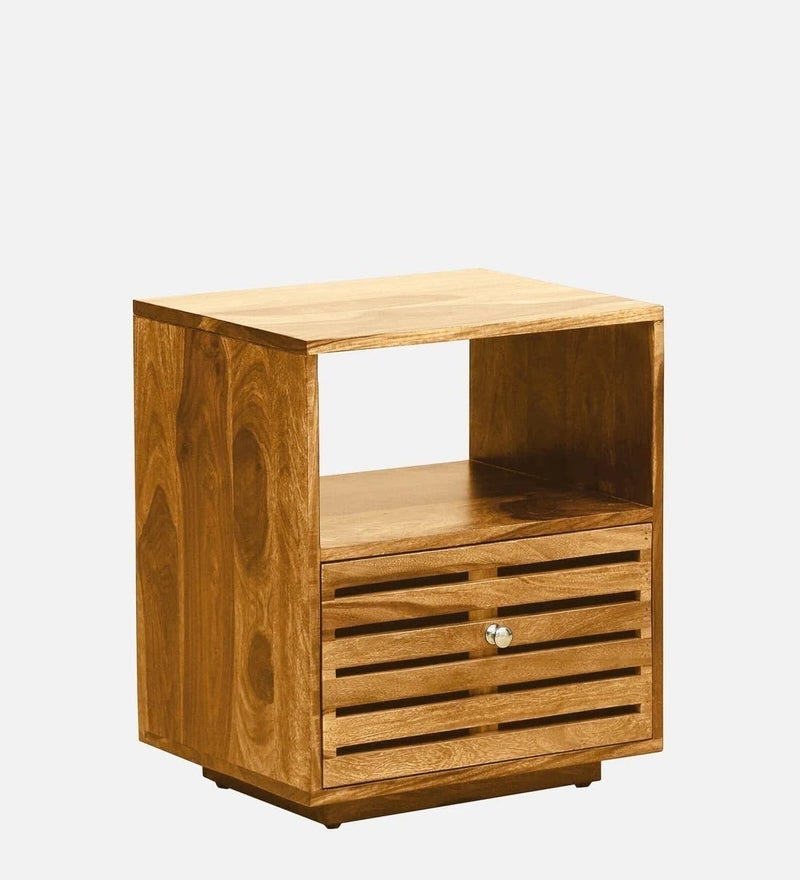 UNITEK FURNITURE UNITEK FURNITURE Toulouse Sheesham Rosewood Night Stand Table Solid Wood Bedside Table Finish Color Rustic Teak Finish  - Image 3