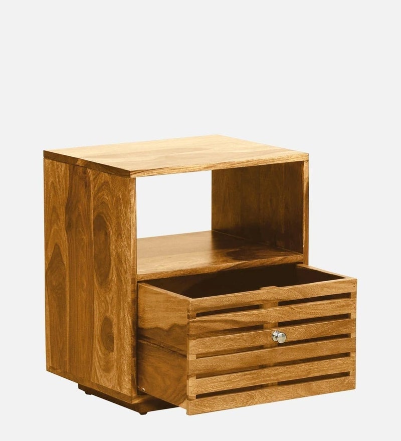 UNITEK FURNITURE UNITEK FURNITURE Toulouse Sheesham Rosewood Night Stand Table Solid Wood Bedside Table Finish Color Rustic Teak Finish  - Image 5