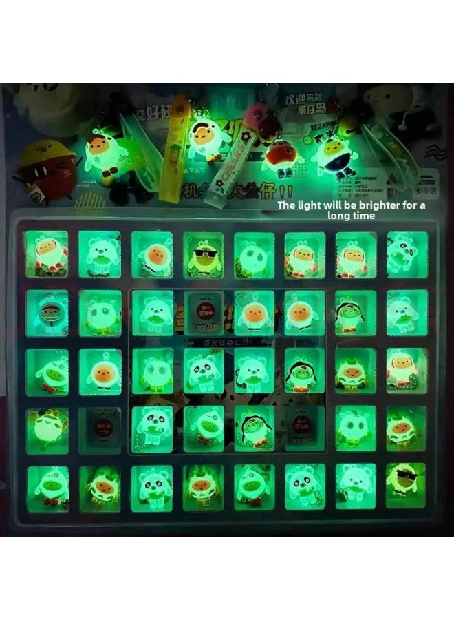 Luminous Egg Boy Party Dongdongle Blind Box Deluxe Edition Boys And Girls Primary School Children's Toys Poke Fun Cool-Color:Eggman Party 40 Holes (3D Version Luminous Style Full Soft Rubber) [free 4 Big Dolls]  - Image 1