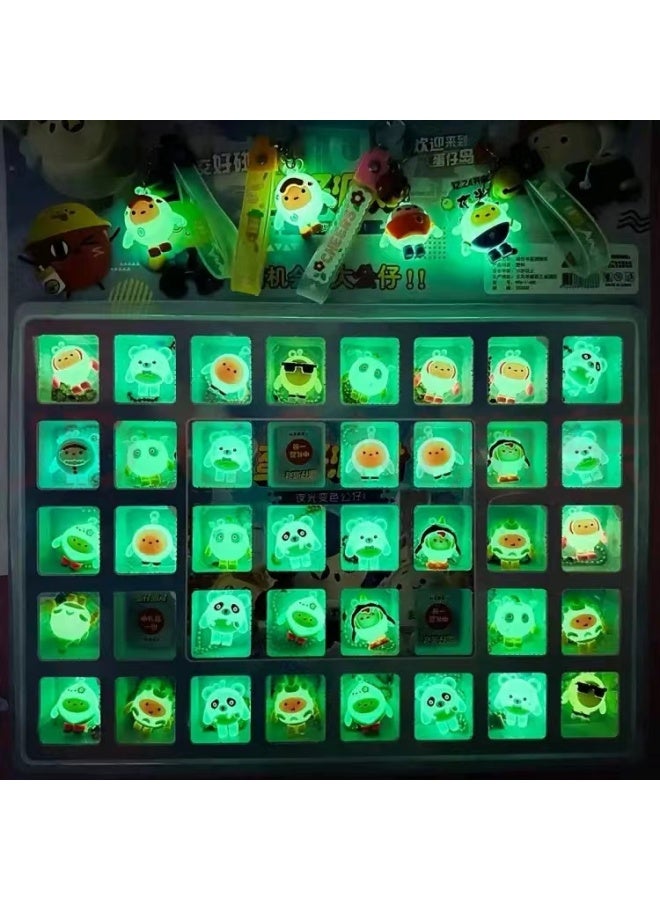 Luminous Egg Boy Party Dongdongle Blind Box Deluxe Edition Boys And Girls Primary School Children's Toys Poke Fun Cool-Color:Eggman Party 40 Holes (3D Version Luminous Style Full Soft Rubber) [free 4 Big Dolls]  - Image 4