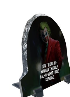 Service Zone Protective Printed White Rock Shape Marble Photo Frame for Table Top Don’t Judge Me You Cant Handle Half Of What I Have Survived  - Image 3