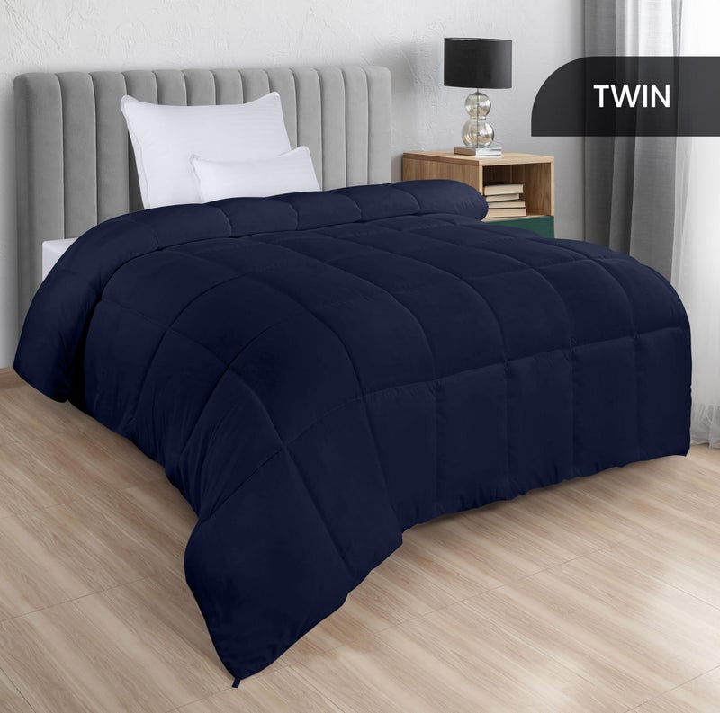 Utopia Bedding All Season 250 GSM Comforter - Plush Siliconized Fiberfill Comforter Twin - Box Stitched (Twin/Twin XL, Navy) - Image 2