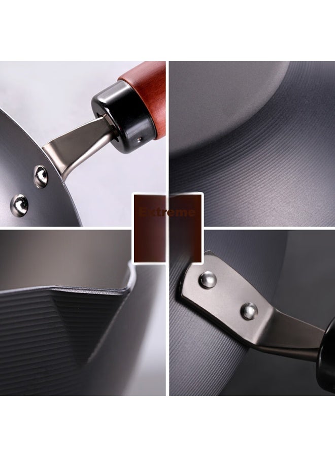 River Light Imported Wok, 36cm Iron Pan, No Coating, Large Diameter, Suitable For Stir-frying, Compatible With Induction And Open Flame Stoves - Image 5