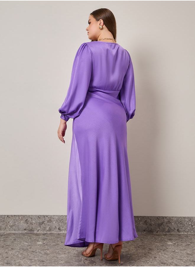 Styli - Sweetheart Neck Satin Maxi Dress - Image 1