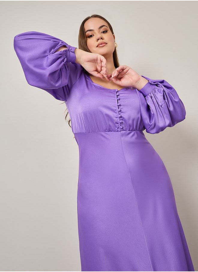 Styli - Sweetheart Neck Satin Maxi Dress - Image 1