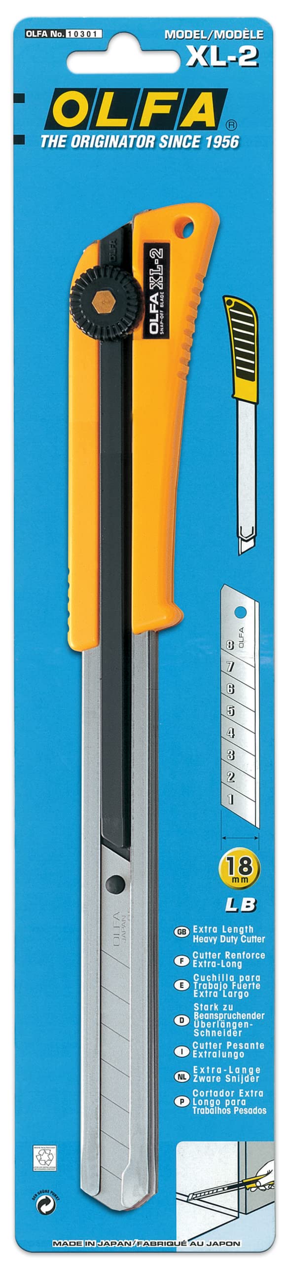 OLFA 18mm Heavy Duty Extended Reach Utility Knife (XL-2) - Multi-Purpose Custom Cutting Depth Precision Knife w/Non Slip Rubber Grip & Snap-Off Blade, Replacement Blades: Any OLFA 18mm Blade - Image 3