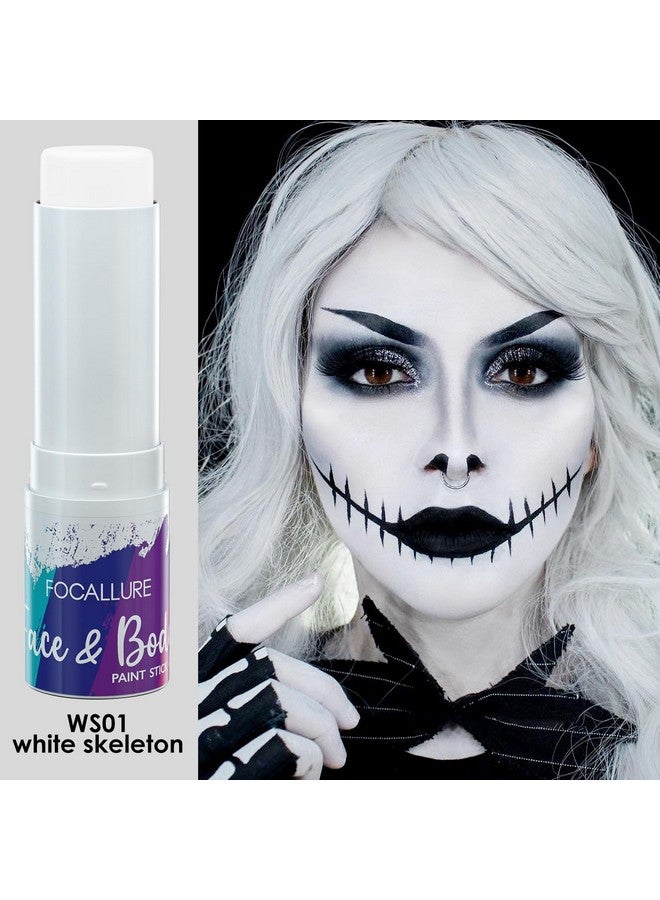 FOCALLURE Face Body Paint Stickeye Black Stick For Sportsface Painting Kit Professional Hypoallergenic Foundation Makeup For Halloween Cosplay Sfx Costume Partywhite Skeleton - Image 3