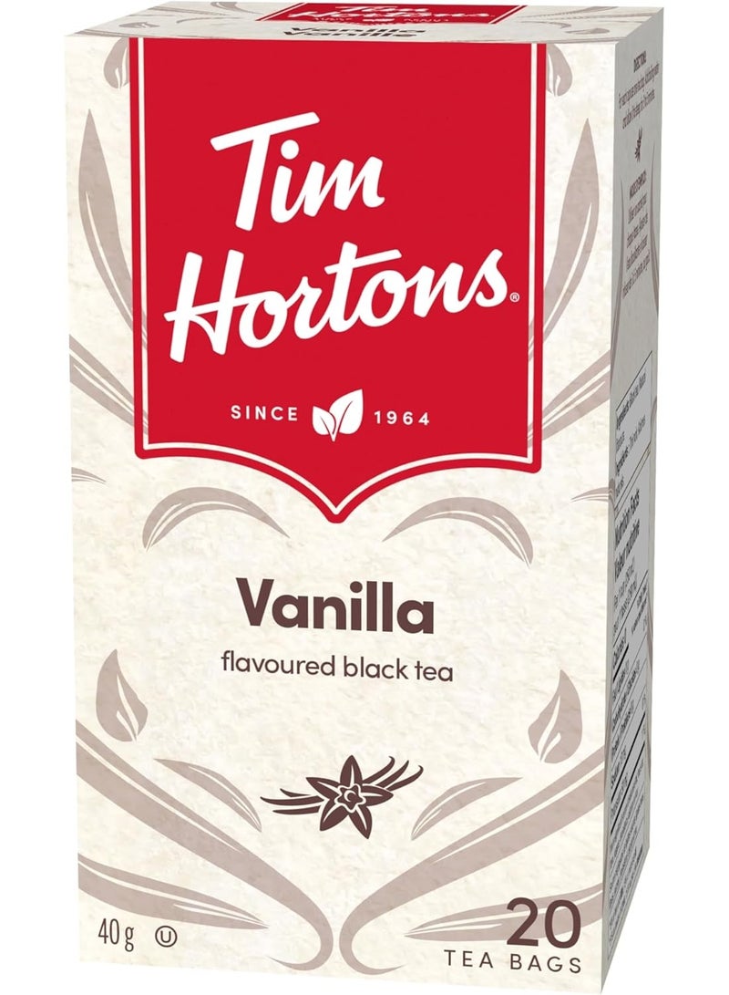Tim Hortons Vanilla Flavoured Black Tea, 20 Tea Bags