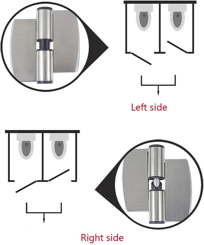KYIEN 2Pcs Stainless Steel PublicToilet Toilet Partition Hardware Connection Accessories Hotel Shopping Mall Public Toilet Partition Hinge Self-Closing Spring Hinge (Left Side) - Image 4