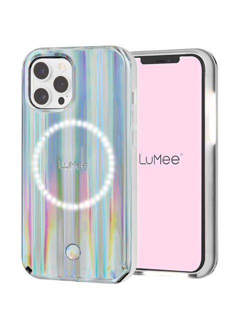 LuMee Halo - Holographic - Light Up Selfie Case for iPhone 12 and iPhone 12 Pro (5G) - Front & Rear Illumination - 6.1 inch - Holographic