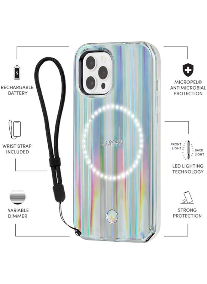 BGM - LuMee Halo - Holographic - Light Up Selfie Case for iPhone 12 and iPhone 12 Pro (5G) - Front & Rear Illumination - 6.1 inch - Holographic - Image 1