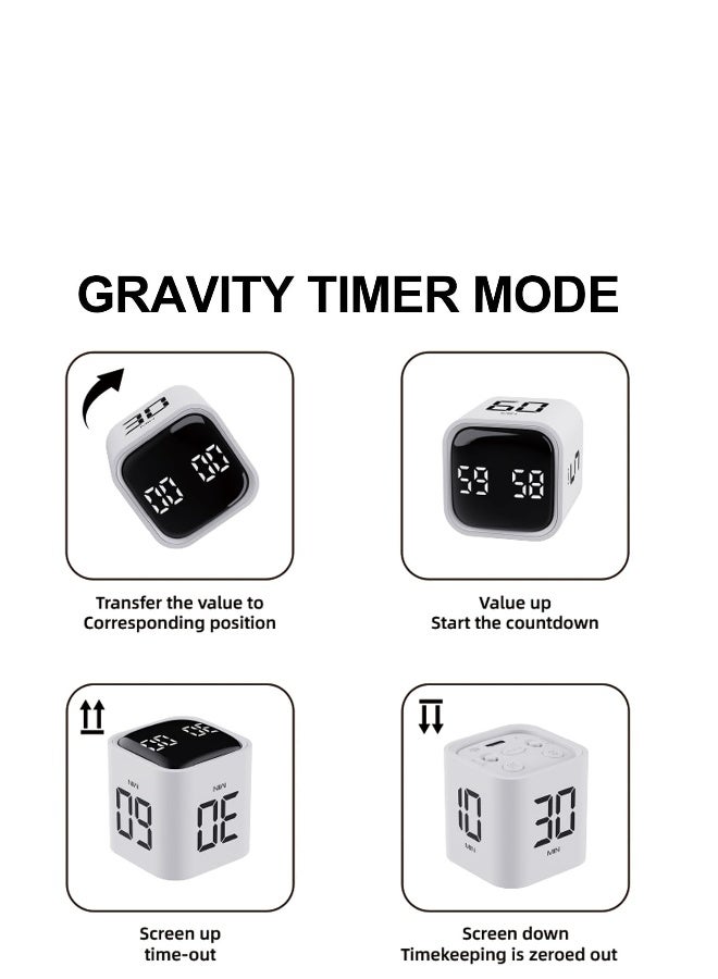 Upgraded Rechargeable 500mAh Cube Pomodoro Timer, Productivity Timer, Timer for Kids, Kitchen Timer, Digital Timer for Cooking, Desk Timers for Classroom, Teacher, Toothbrush, Exercise, Oven, Baking - Image 4