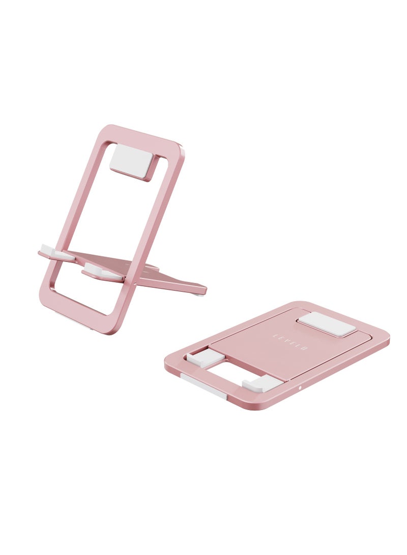 LEVELO Airlift Aluminum Foldable Phone Stand / Durable & Secure / Lightweight and Portable Phone Holder - Pink  - Image 3