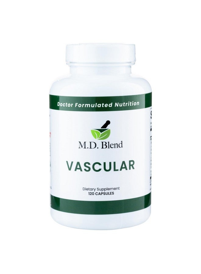 M.D. Blend M.D. Vascular - Expert Formulated Supplement - Vascular & Overall Wellness Goals - Proper Flow, Numbers, Balance - Powerful Garlic, Ginger, L-Arginine, Pomegranate - 120 Capsules (Pack of 1) - Image 1