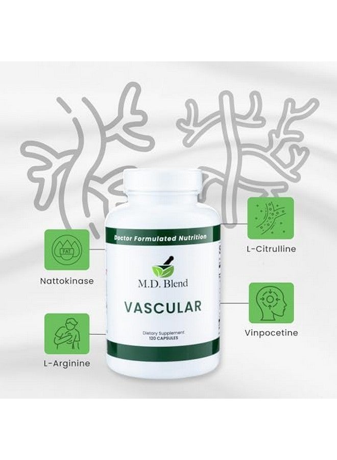 M.D. Blend M.D. Vascular - Expert Formulated Supplement - Vascular & Overall Wellness Goals - Proper Flow, Numbers, Balance - Powerful Garlic, Ginger, L-Arginine, Pomegranate - 120 Capsules (Pack of 1) - Image 4