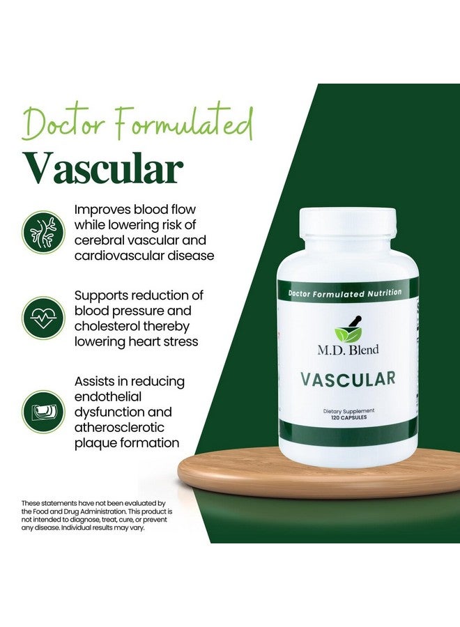 M.D. Blend M.D. Vascular - Expert Formulated Supplement - Vascular & Overall Wellness Goals - Proper Flow, Numbers, Balance - Powerful Garlic, Ginger, L-Arginine, Pomegranate - 120 Capsules (Pack of 1) - Image 2