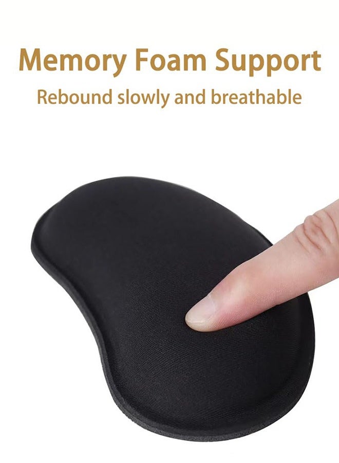 2 Pack Ergonomic Mouse Wrist Rest, Memory Foam Wrist Cushion Support Pad with Non-Slip Base, for Typing Pain Relief, Office, Home, Gaming & Computer Use, Black - Image 2