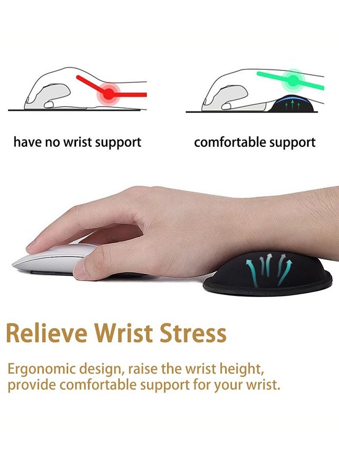 2 Pack Ergonomic Mouse Wrist Rest, Memory Foam Wrist Cushion Support Pad with Non-Slip Base, for Typing Pain Relief, Office, Home, Gaming & Computer Use, Black - Image 4