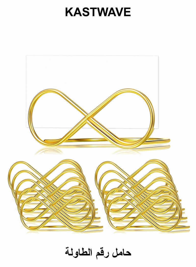 KASTWAVE Bow Shape Table Number Holder Stands Place Card Holder Metal Table Number Stands Name Setting Place Card Holders for Wedding Party Number Paper Menu 10 Pieces - Image 1