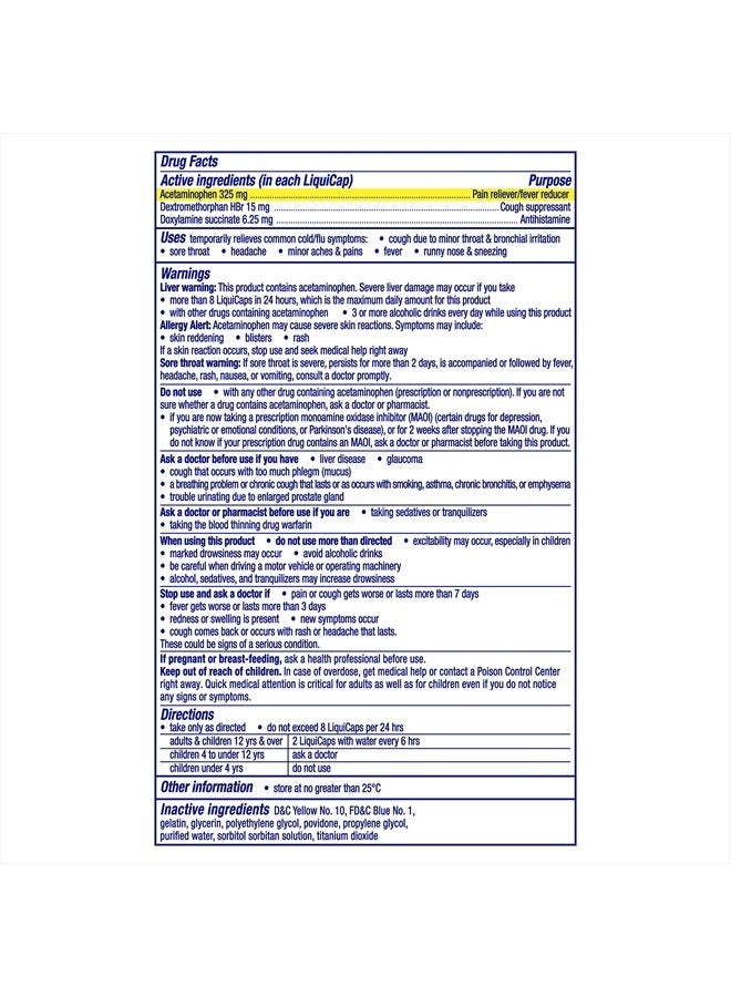 Vicks NyQuil Cold and Flu Relief Liquid Medicine, Powerful Multi-Symptom Nighttime Relief for Headache, Fever, Sore Throat, Minor Aches and Pains, Sneezing, Runny Nose, and Cough, 48 Liquicaps - Image 2