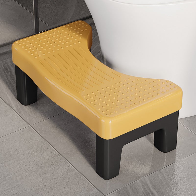 Generic Thickened Home Toilet Squatting Aid Bathroom Stool Yellow with black foot stool * 1 