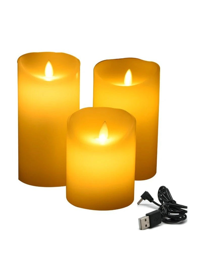 Hilalful HilalFul Battery Operated Rechargeable Candles - Small | Flameless & Smokeless Candles | LED Candle Set for Home Decoration | No Wax | Perfect for Gifts | For Bedroom, Living Room | Safe to Use  - Image 4