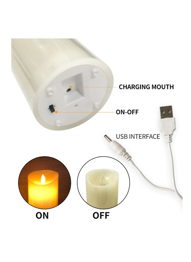 Hilalful HilalFul Battery Operated Rechargeable Candles - Small | Flameless & Smokeless Candles | LED Candle Set for Home Decoration | No Wax | Perfect for Gifts | For Bedroom, Living Room | Safe to Use  - Image 3