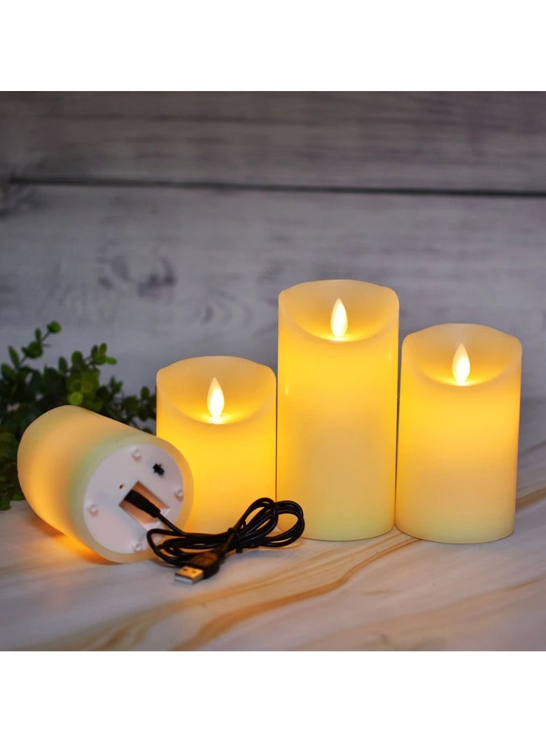 Hilalful HilalFul Battery Operated Rechargeable Candles - Small | Flameless & Smokeless Candles | LED Candle Set for Home Decoration | No Wax | Perfect for Gifts | For Bedroom, Living Room | Safe to Use  - Image 5