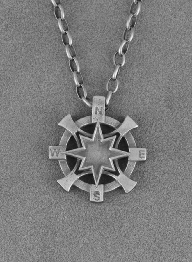 نيوترل دفة - إتقان اتجاه الحياة قلادة مجوهرات رجالية شخصية متعددة الاستخدامات أسلوب عصري الهيب هوب الشارع الرجعية الأوروبية والأمريكية العصرية الرجال والنساء سلسلة مفاتيح السيارة إكسسوارات شخصية قلادة (فضة ريترو) - Image 3