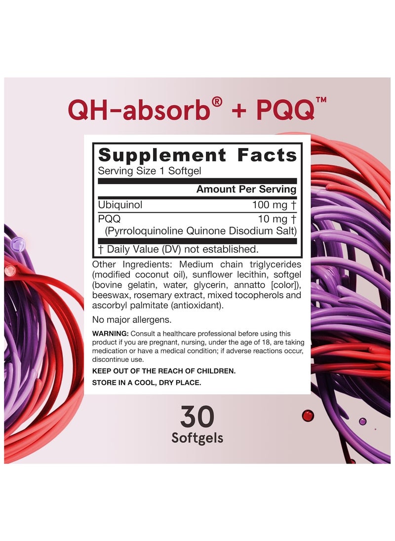 jarrow formulas QH-Absorb + PQQ - 30 Softgels - Supports Mitochondrial Biogenesis, Energy Production & Cardiovascular Health - Up to 30 Servings  - Image 2