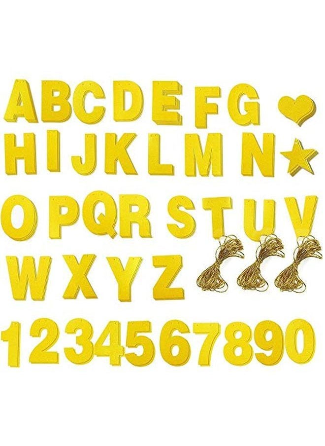 Blue Panda - Custom Banner Kit 121Pcs Banner Letters With Numbers And Symbols Gold Glitter Diy Letter Banner For Birthday Wedding Party Decoration - Image 1