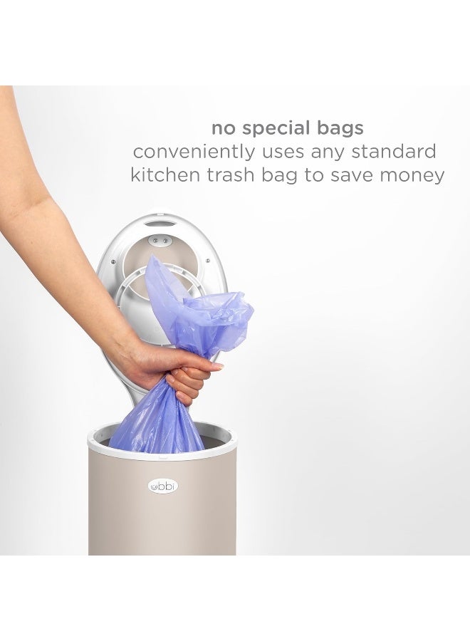 Ubbi Stainless Steel Diaper Pail, Odor Locking, No Special Bag Required, Award-Winning, Registry Must-Have, Taupe - Image 4