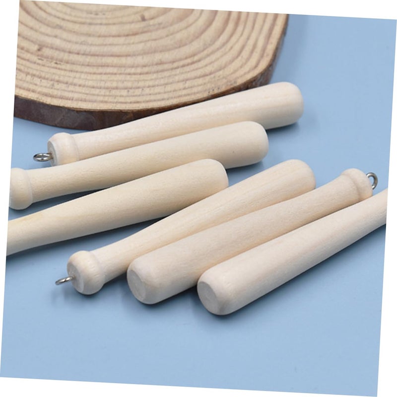 Mini Baseball Bat Pendant Keychain Charms 5 Pack Foam Accessory Supplies - Image 3