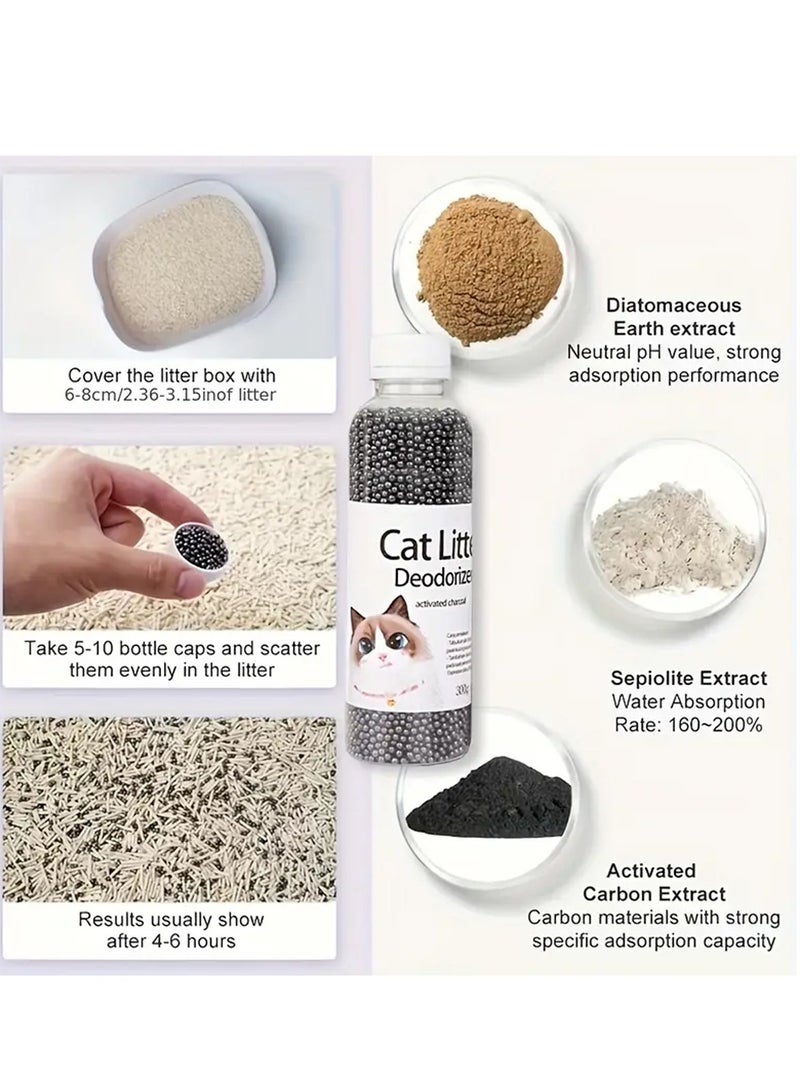 Generic Cat Litter Deodorant Beads, Kitten Toilet Artifact, Pet Odor Activated Carbon Absorbs Kitty Sand Stink Cleaning Supplies 250ml  - Image 5