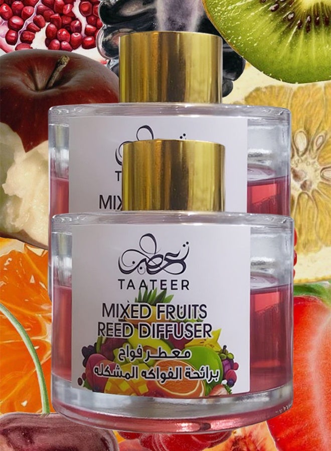 TAATEER 2 Pieces Mixed Fruits Reed Diffuser 100ml - Image 1