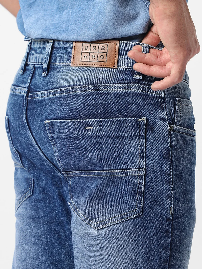 Urbano Fashion  Urbano Fashion Men's Blue Skinny Fit Washed Jeans Stretchable for Men | Best Price UAE