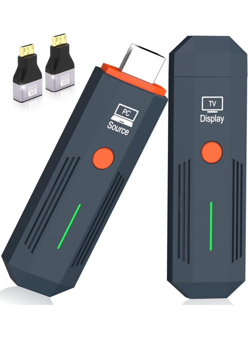 كاست ويف طقم جهاز ارسال واستقبال HDMI لاسلكي - نطاق توصيل وتشغيل 100 متر/322 قدم، مدخل 4K 1080P للكمبيوتر وجهاز العرض وتي في بوكس، محول ثنائي النطاق 5G+2.4G - Image 1
