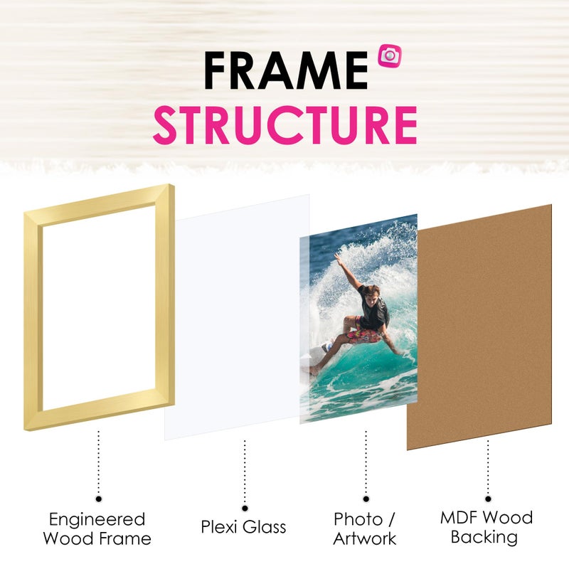 FIXSMITH 4x6 Picture Frame Bulk-4 Pack  Gold Picture Frames Collage Wall Decor  Wall & Tabletop Picture Frames  Photo Frame 4x6 with HD Plexiglass - Image 3