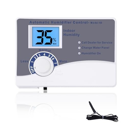 Fenglesha 60 Humidifier Control Humidistat with Outdoor Temperature Sensor compatible with AprilAire 400 500 600 700 Series Whole Home Dehumidifiers Replacement for AprilAire 60, 24VAC Digital Wall Mount - Image 1