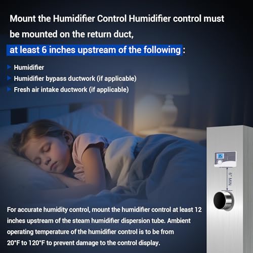 Fenglesha 60 Humidifier Control Humidistat with Outdoor Temperature Sensor compatible with AprilAire 400 500 600 700 Series Whole Home Dehumidifiers Replacement for AprilAire 60, 24VAC Digital Wall Mount - Image 5