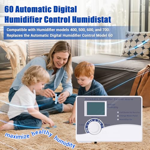 Fenglesha 60 Humidifier Control Humidistat with Outdoor Temperature Sensor compatible with AprilAire 400 500 600 700 Series Whole Home Dehumidifiers Replacement for AprilAire 60, 24VAC Digital Wall Mount - Image 2