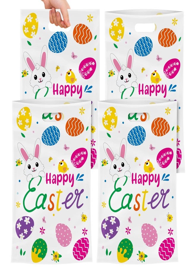 PADELO 40 Pack Happy Easter Treat Bags, Colorful Easter Gift Bags with Handles, Plastic Easters Eggs Bunny Goodie Candy Tote Favor Bag for Easters Egg Hunt Party Supplies and Gifts Wrapping, 6.5 X 10 inch - Image 1