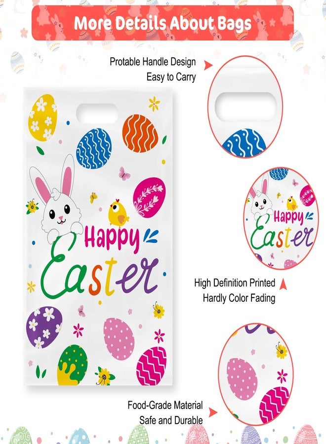 PADELO 40 Pack Happy Easter Treat Bags, Colorful Easter Gift Bags with Handles, Plastic Easters Eggs Bunny Goodie Candy Tote Favor Bag for Easters Egg Hunt Party Supplies and Gifts Wrapping, 6.5 X 10 inch - Image 5