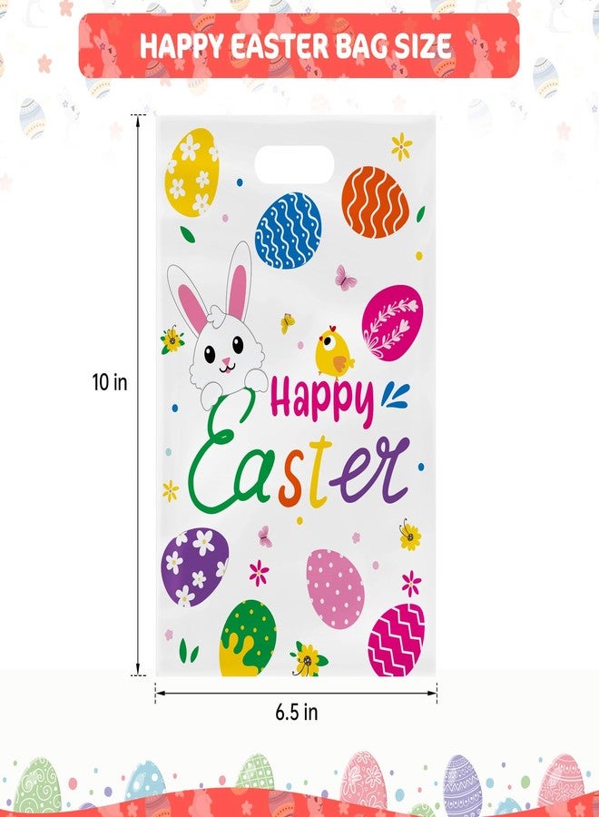 PADELO 40 Pack Happy Easter Treat Bags, Colorful Easter Gift Bags with Handles, Plastic Easters Eggs Bunny Goodie Candy Tote Favor Bag for Easters Egg Hunt Party Supplies and Gifts Wrapping, 6.5 X 10 inch - Image 4