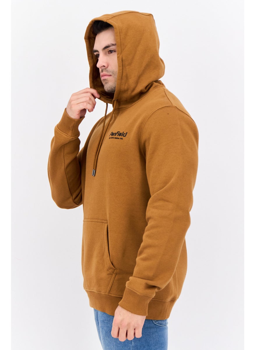 Penfield Men Hooded Brand Logo Long Sleeve Sweatshirt, Brown  - Image 2
