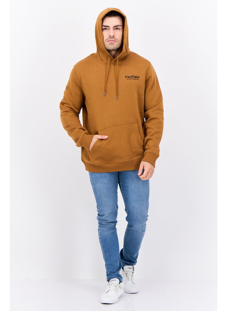 Penfield Men Hooded Brand Logo Long Sleeve Sweatshirt, Brown  - Image 4